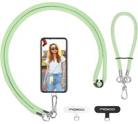 Kal-Lanière De Téléphone Réglable Avec Dragonne,Cordon Universel Pour Portable,Tour De Cou Smartphone Sangle Attache,Sangle Téléphone En Bandoulière X 1,Dragonne X 1,Patch Pour Lanière X 2,Vert Clair