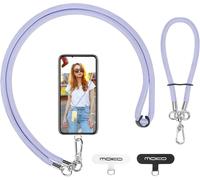 Kal-Lanière De Téléphone Réglable Avec Dragonne,Cordon Universel Pour Portable,Tour De Cou Smartphone Sangle Attache,Sangle Téléphone En Bandoulière X1,Dragonne X1,Patch Pour Lanière X 2,Violet Clair