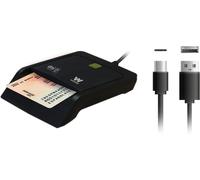 KAL-Lecteur Dni Électronique Avec Connexion Type C - Dni Électronique Intelligent, Dni 3.0 Et 4.0, Type C, Compatible Avec Pc Et Mac, Comprend Adaptateur Type C Vers Usb A. Couleur Noire