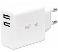 KAL-LogiLink PA0210 Adaptateur Prise USB 2 x USB A 12 W pour Smartphones/tablettes/lecteurs MP3/MP4, eBooks/Navi/etc. avec Protection Contre la Surcharge, la Surcharge et Les Courts-Circuits.