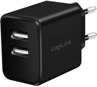KAL-LogiLink PA0210 Fast Charging Adaptateur de Prise USB (2 x USB-A, 12 W) pour Smartphones/tablettes/lecteurs MP3-MP4/eBooks/Navi/etc. avec Protection Contre la Surcharge, la décharge Profonde, la