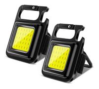 KAL-Lot 2 Mini Lampes de Travail LED 800 Lumens Rechargeables Porte-Clés Étanches Magnétiques Camping et Urgences