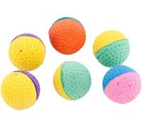 KAL-Lot De 10 Balles De Chat En Mousse Souple Et Élastique En Latex À Mâcher Pour Chiot, Chaton, Jouet Interactif Coloré Pour Chien, Chaton, Sport, Chasse (Multicolore, Sans Plume)