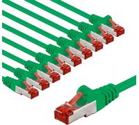 KAL-Lot De 10 Câbles Réseau Cat6 Blindés S/Ftp/Cu - Câble Ethernet Pimf Lszh/Cat 6 Avec 10 Gbits Vert 10 X 2 M 66014