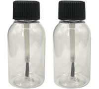 Kal-Lot De 10 Flacons De 30 Ml En Plastique Avec Pinceau Applicateur Pour Peinture Et Retouche, Flacon Vide Pour Vernis À Ongles, Flacon De Colle Avec Pinceau Noir