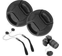 KAL-Lot De 2 Bouchons D'Objectif 55 Mm, Bouchon De Remplacement Pour Appareil Photo Objectif, Protecteur D'Objectif, Compatible Canon, Sony, Nikon, Fujifilm, Sigma, Pentax