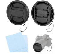 KAL-Lot De 2 Capuchons D'Objectif 62 Mm Avec Chiffon De Nettoyage Et Corde Pour Nikon Canon Fuji Sony Dslr Compatible Avec Nikon Nikkor Z 35 Mm F/1.8 S Et Autres Objectifs À Filetage 62 Mm