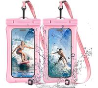 Kal-Lot De 2 Étuis Flottants Ipx8 Pour La Natation, Sac Étanche Pour Téléphone Avec Cordon Compatible Avec Iphone 16e, 16, 15, 14, 13, 12, Samsung Galaxy S25, S24, S23 Ultra A16, A35, A26, Etc