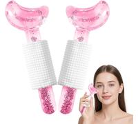 KAL-Lot De 2 Globes À Glace Pour Le Visage, Boules De Glace Pour Le Visage, Outils De Soins De La Peau Pour Éclaircir Et Raffermir La Peau, Utilisation Chaude Et Froide (Rose Lune)