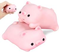 KAL-Lot De 2 Jouets Anti-Cochons - Rose - Jouet Anti-Stress - Jouet À Presser - Jouet À Presser - Jouet Pour Autisme - Cadeau De Fête Pour Enfants