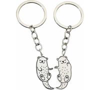 Kal-Lot De 2 Porte-Clés Avec Gravure « I Love You Like No Otter », Porte-Clés Pour Partenaire, Avec Motif Animal, Cadeau D'anniversaire, De Saint-Valentin, Pour Couples Et Les Mariés, Avec Chiffon En