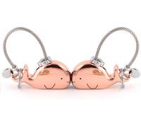 Kal-Lot De 2 Porte-Clés En Forme De Baleine Brillante Avec Bouche Magnétique, Cadeau D'anniversaire, De Mariage, De Noël Pour Petite Amie, Amoureuse, Amie, Rose Gold, S