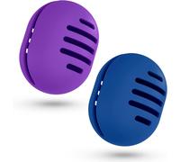 Kal-Lot De 2 Respirant Porte-Éponge De Maquillage Pour Les Voyages,Support Eponge Maquillage En Silicone Incassable,Étui Portable Pour Tous Les Types Beauty Blender,Bleu+Violette