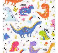 Kal-Lot De 20 Serviettes En Papier Colorées Dinosaures - Pour Anniversaire D'enfant - Pour Fête D'anniversaire D'enfant - Motif T-Rex - Motif Enfant Garçon - Découpage - Décoration De Table - 33 X 33