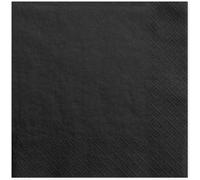 Kal-Lot De 20 Serviettes En Papier Triple Épaisseur Noir 33 X 33 Cm Sp33-1-010