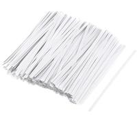 Kal-Lot De 200 Attaches Torsadées Longues Et Solides En Papier, 10 Cm, For Attacher Des Sacs Cadeaux, Des Objets D'art Et Des Cordons, Blanches
