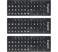 KAL-Lot De 3 Autocollants Universels De Rechange Pour Clavier Anglais, Pour Ordinateur Portable, Clavier, Ordinateur De Bureau, Ordinateur Portable, Alphabet, Noir