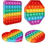 KAL-Lot De 4 Jouets Anti-Stress De Qualité Supérieure, Carrés, Ronds, Octogonaux Et D'Amour, Jouets Sensoriels, Jouets À Presser