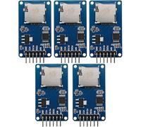 KAL-Lot De 5 Modules De Carte Micro Sd Tf Et Interface D'Écriture Spi Avec Puce De Conversion De Niveau 3,3 V 5 V Compatible Avec Ardui Sans Livre Électronique