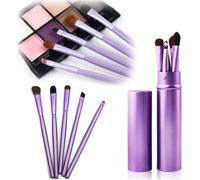 Kal-Lot De 5 Pinceaux Pour Fard À Paupières, Pinceaux Portables Pour Les Yeux, Pinceaux De Maquillage Pour Les Yeux, Pinceau Eyeliner, Pinceau Biseauté