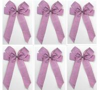 Kal-Lot De 6 Grands N?Uds Décoratifs En Lurex - 20 X 30 Cm - En Tissu Satiné - Emballage Cadeau - Violet Pailleté