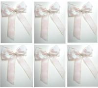 Kal-Lot De 6 Grands N?Uds Décoratifs En Tissu Lurex - 20 X 30 Cm - Pour Emballage Cadeau - Blanc Et Doré