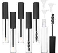 Kal-Lot De 6 Tubes De Mascara Vides De 10 Ml, Rechargeables Avec Bâton À Cils, Eye-Liner, Tube Avec Entonnoirs En Caoutchouc, Pour Le Mascara, Le Mascara, Le Mascara (Noir)