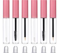 Kal-Lot De 6 Tubes Vides De 10 Ml Pour Gloss À Lèvres -Avec Baguette, Eyeliner, Tube Portable Et Rechargeable -Avec Bouchons Anti-Fuites -Rose