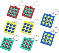 KAL-Lot De 8 Mini Porte-Clés Tic Tac Toe Pour Enfants, Tic Tac Mini Cadeau De Fête Pour Anniversaire D'Enfant, Cadeaux Pour Garçons Et Filles, Rose, Rouge, Jaune Et Vert, Umtauschcode