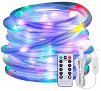 Kal-Lumières De Corde Menées, Lumières De Corde De 10m Alimentées Par Usb, Lumières De Tube De 100 Led Extérieures Avec 8 Modes, D'ip65 Fil De Cuivre De Fée Pour Des Décorations De Noël