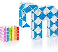 KAL-® Magic Snake Cube Jouet De Poche Pour Les Enfants De 4 À 8 Ans Cadeau Anniversaire Enfants Invites Cadeau Pour Élèves - 48 Blocs 2,3 Mm X 1,8 Mm Bleu