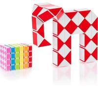 KAL-® Magic Snake Cube Jouet De Poche Pour Les Enfants De 4 À 8 Ans Cadeau Anniversaire Enfants Invites Cadeau Pour Élèves - 48 Blocs 2,3 Mm X 1,8 Mm Rouge