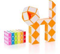 KAL-® Magic Snake Cube Jouet De Poche Pour Les Enfants De 4 À 8 Ans Cadeau Anniversaire Enfants Invites Cadeau Pour Élèves - 36 Blocs 2,3 Mm X 1,8 Mm Orange