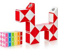 KAL-® Magic Snake Cube Jouet De Poche Pour Les Enfants De 4 À 8 Ans Cadeau Anniversaire Enfants Invites Cadeau Pour Élèves - 24 Blocs 2,3 Mm X 1,8 Mm Rouge