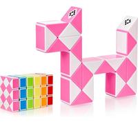 KAL-® Magic Snake Cube Jouet De Poche Pour Les Enfants De 4 À 8 Ans Cadeau Anniversaire Enfants Invites Cadeau Pour Élèves - 24 Blocs 2,3 Mm X 1,8 Mm Rose