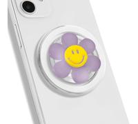 Kal-Magnet Pour Coque Telephone A Fleur Anneau De Téléphone Portable Smiley Magnetic Phone Holder Etui Antiadhésif Pour Magnet Bague Telephone Portable(Violet)