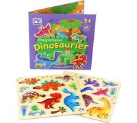 KAL-Magnikon Jeu De Magnets Dinosaures 32 Aimants \U2014 Jouet D'Éveil Avec Grand Plateau De Jeu Pour S'Occuper En Voiture - Jeu De Voyage Avec Puzzles Magnétiques - Livre Magnétique À Partir De 3 An