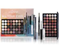 Kal-Maquillage De Palette De Fard À Paupières, Palette De Fards À Paupières De 40 Couleurs Nues Mates Scintillantes, Palette De Imperméable Longue Durée,Avec Pinceau De Maquillage Et Crayon À Sourcil