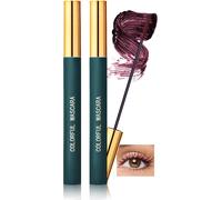 Kal-Mascara Waterproof Avec Brosse Ultra-Fine Pour Les Cils Courts, 2 Pcs Mascara Bourgogne Allongeant Et Volume Longue Durée, Effet Faux Cils, Séchage Rapide Smudge-Proof, Cadeaux Maquillage Femme-0