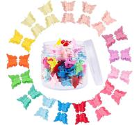 Kal-Mini Pinzas Para El Pelo De Mariposa, 50 Unidades Pinzas Pequeñas Para El Pelo Garras De Pelo Con Caja Para Niñas Y Mujeres, Alrededor De 14 Colores
