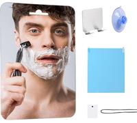 Kal-Miroir De Douche Anti-Buée 30 * 20cm, Miroir De Rasage Pour Salle De Bain, Miroir Rasage Avec Ventouse Miroir De Camping De Voyage En Acrylique, Miroir De Maquillage En Acrylique Sans Cadre