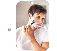 Kal-Miroir De Douche De Voyage Fogless - 20 X 25 Cm - Avec 1 Crochet Adhésif - Miroir De Maquillage Acrylique Pour La Douche - Fin Sans Cadre - À Décoller Et À Coller