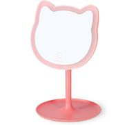 Kal-- Miroir De Maquillage Avec Lumière - You Look Purrfect! - Miroir De Maquillage En Forme De Chat, Luminosité Et Inclinaison Réglables, Double Alimentation Usb Ou Batteries, Pour Maquillage