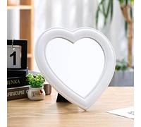 Kal-Miroir De Maquillage De Bureau Pliable En Forme De Coeur Avec Support Miroir De Table Avec Support Miroir Mural Pour Miroir Cosmétique Suspendu Miroir De Vanité (Blanc)