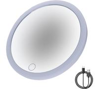 Kal-Miroir Grossissant 10x Avec Ventouse, Rechargeable Miroir Grossissant À Led, 15cm De Diamètre, Portable Miroir De Voyage Grossissant, Miroir Cosmétique Pour Rasage, Maquillage, Epilation Eliminat