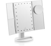 Kal-® Miroir Grossissant Avec Led 4 En 1 Ledflect, Parfait Pour Le Maquillage, Les Soins De La Peau Et Autres Tâches, Avec 4 Niveaux De Grossissement Différents, Lumière Led Et Design Compact