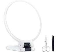 Kal-Miroir Grossissant X30, Miroir À Main Avec Pliable Poignée, Petit Miroir De Voyage Rond Avec Pince À Épiler, Miroir Double Face Avec Grossissement 30x/1x, Pour Voyage, Maquillage De Précision, Ra