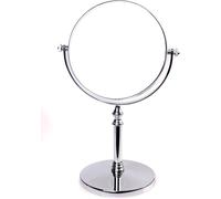 Kal-Miroir Maquillage, 10x Grossissement, Ø 14,7 Cm, Miroir De Table Double Visage, Miroir De Salle De Bain, Tournant Miroir De Rasage, Orientable Sur 360°, Chromage, Kxd3106-10x
