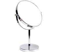 Kal-Miroir Maquillage, 5x Grossissement, Ø 20 Cm, Miroir De Table Double Visage, Miroir De Salle De Bain, Tournant Miroir De Rasage, Orientable Sur 360°, Chromage, Kxd3108n-5x