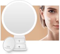 Kal-Miroir Maquillage Lumineux Avec 2 Tiroirs Miroir De Table Sur Pied Rechargeable Avec 46 Lumières Led Miroir Cosmétique Avec Eclairage Réglable Et Bouton Tactile Pour Maison Bureau Voyage